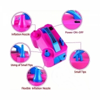 Pompa electrica dubla pentru umflat baloane cu aer, 220V, 600W, roz/albastru, Vivo 73005